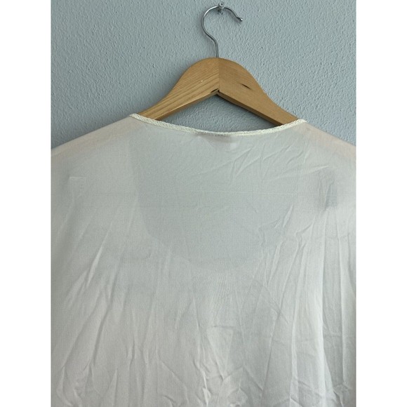 VTG Vanity Fair Pink White Nightgown Dress Pajama Dress Lace XL Pocket - Picture 11 of 15